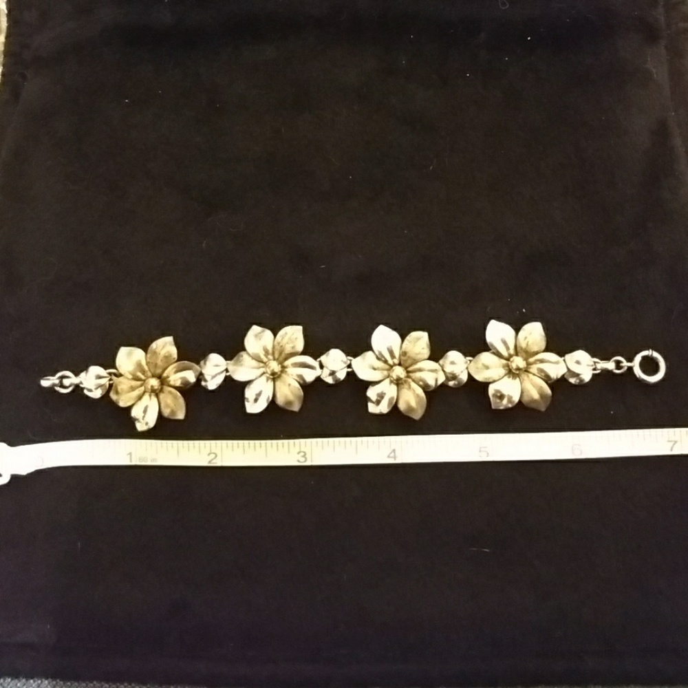 Vintage sterling bracelet signed - Picture 2 of 6